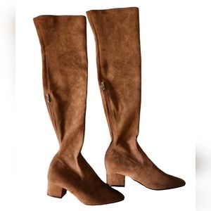 Women's Casual Comfort Knee High Heel Boot Faux Suede, Size 41 9.5 US. New.